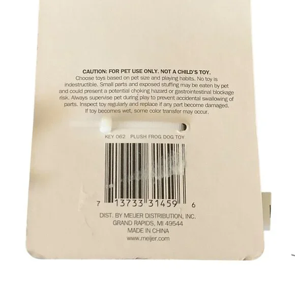 Meijer Lil Pipsqueaks Plush Frog Dog Toy 5" Green & Blue For‎ Small Dogs NEW - Picture 3 of 4